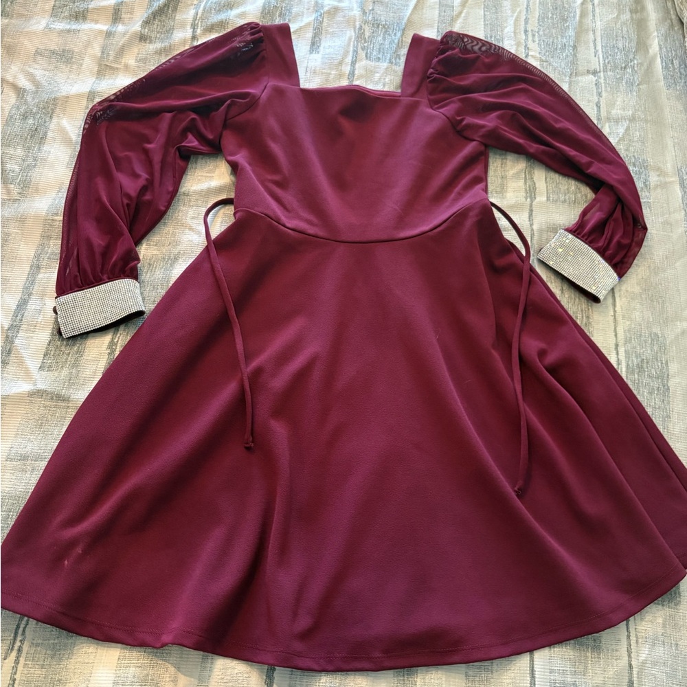 Girls Burgundy Formal Dress